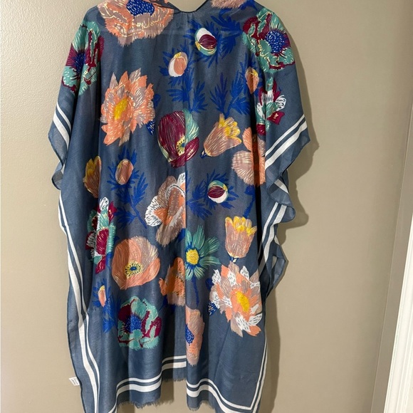 Woven Heart Blue and Orange Tunic Blouse - Picture 3 of 6